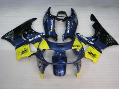 Custom 1994-1995 Honda CBR900RR 893 Motorcycle Fairings - Blue Yellow Glossy Black
