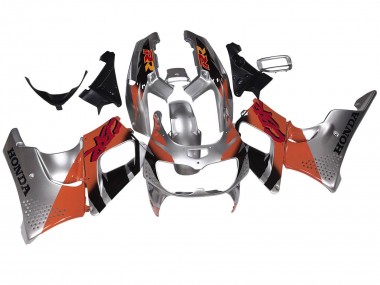 Custom 1994-1995 Honda CBR900RR 893 Motorcycle Fairings - Silver Orange Glossy Black