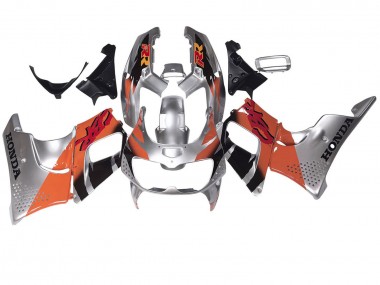 Custom 1994-1995 Honda CBR900RR 893 Motorcycle Fairings - Silver Orange Glossy Black