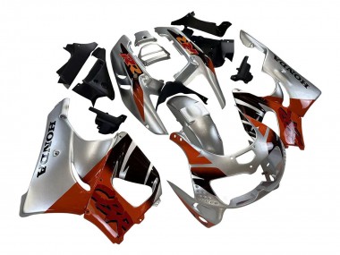 Custom 1996-1997 Honda CBR900RR 893 Motorcycle Fairings - Silver Red Glossy Black