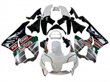 Custom 1996-1997 Honda CBR900RR 893 Motorcycle Fairings - White Green Grey Glossy Black Castrol