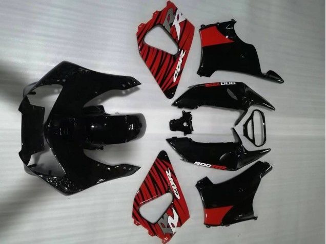 1998-1999 Honda CBR900RR 919 Motorcycle Fairings - Red Glossy Black