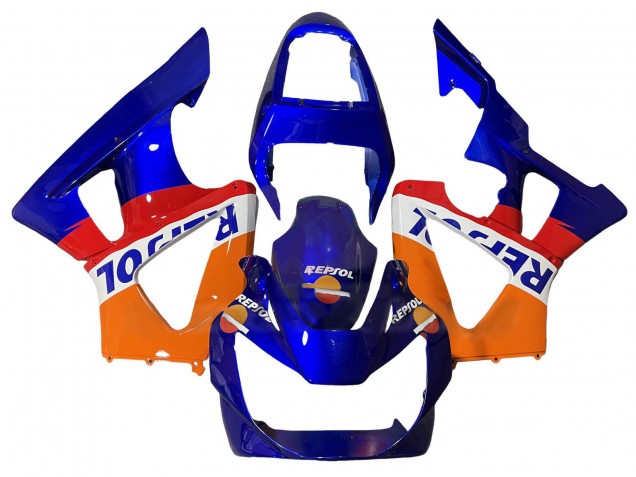 2000-2001 Honda CBR900RR 929 Motorcycle Fairings - Orange White Red Blue Repsol