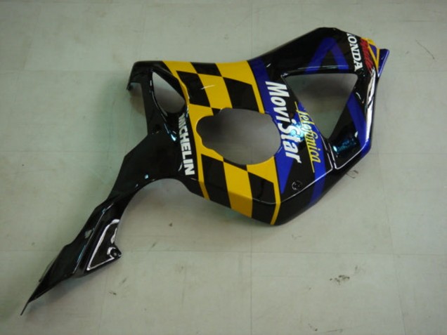 2002-2003 Blue Yellow Glossy Black Telefonica MoviStar Castrol Honda CBR900RR 954 Motorcycle Fairings