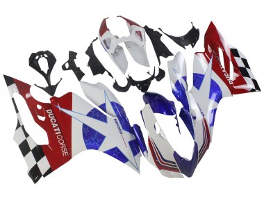 Custom 2011-2014 Ducati Panigale 899 Motorcycle Fairings - White Blue Red Black