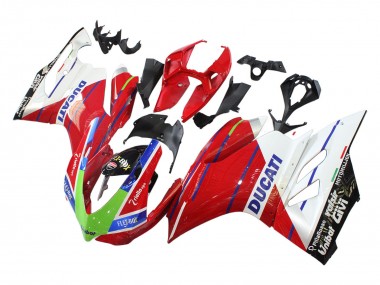 Custom 2011-2014 Ducati Panigale 899/1199 Motorcycle Fairings - White Red Green Blue Glossy Black Flex-Box