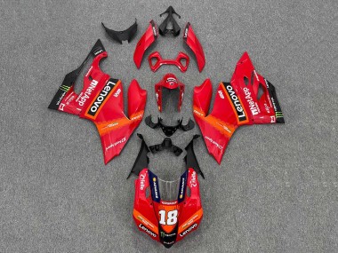 Custom 2011-2014 Ducati Panigale 899/1199 Motorcycle Fairings - Red Orange Black Monster Lenovo 18