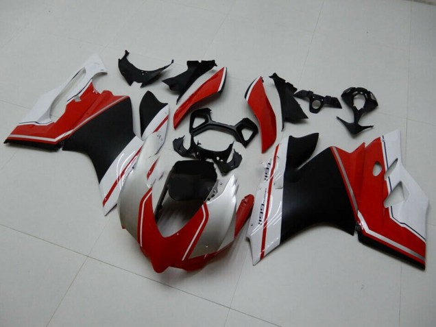 2011-2014 Ducati 1199 Motorcycle Fairings - White Red Matte Black