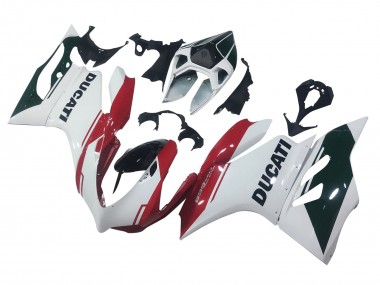 Custom 2011-2014 Ducati Panigale 899 Motorcycle Fairings - White Red Glossy Black