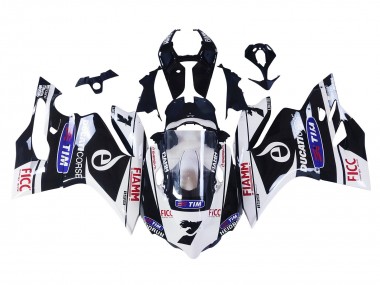 Custom 2011-2014 Ducati Panigale 899/1199 Motorcycle Fairings - White Black Blue Fiamm Ficc 7