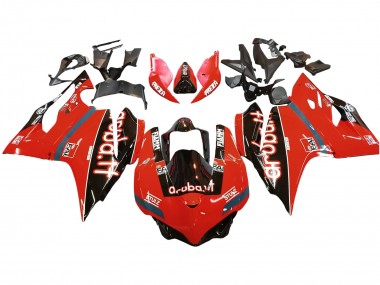 Custom 2015-2020 Ducati 959/1299 Motorcycle Fairings - Red Glossy Black Fiamm