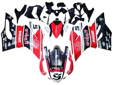 Custom 2015-2020 Ducati 959/1299 Motorcycle Fairings - White Red Glossy Black Aruba 5