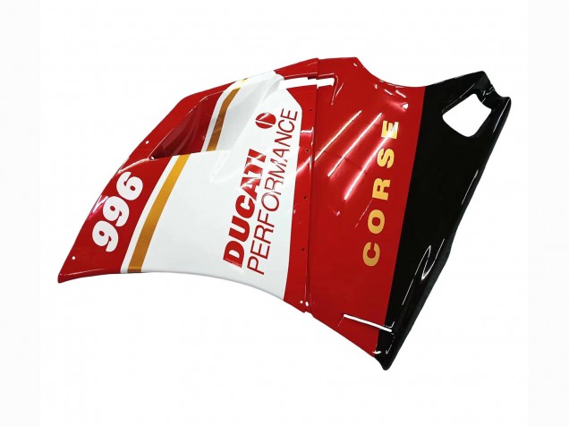1993-2005 Ducati 996 Motorcycle Fairings - White Red Gold Glossy Black Corse Performance