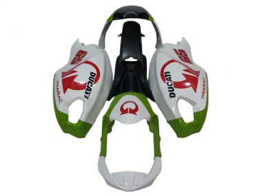 Custom 2008-2012 Ducati Monster 696 796 1100 1100S Motorcycle Fairings - White Green Red Pramac