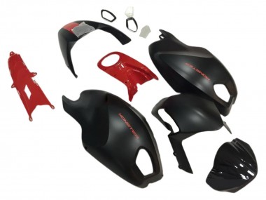 Custom 2008-2012 Ducati Monster 696 796 1100 1100S Motorcycle Fairings - Red Matte Black Monster