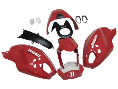 Custom 2008-2012 Ducati Monster 696 796 1100 1100S Motorcycle Fairings - Red White