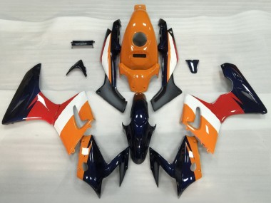 Custom 2002-2006 Honda CBR125R Motorcycle Fairings - Orange White Red Glossy Black