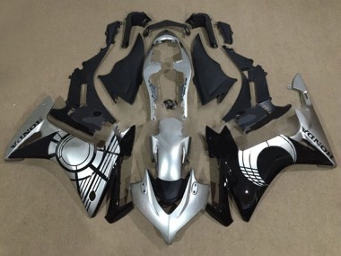 Custom 2013-2015 Honda CBR500R Motorcycle Fairings - Silver Glossy Black