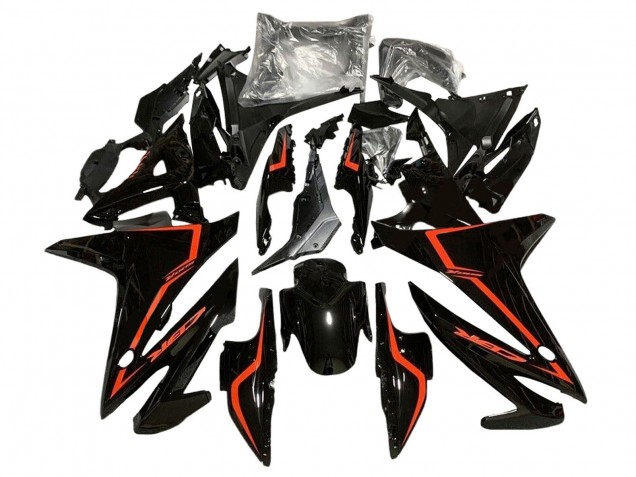 2016-2018 Glossy Black Red Honda CBR500R Motorcycle Fairings