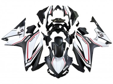 Custom 2016-2018 Honda CBR500R Motorcycle Fairings - White Red Matte Black