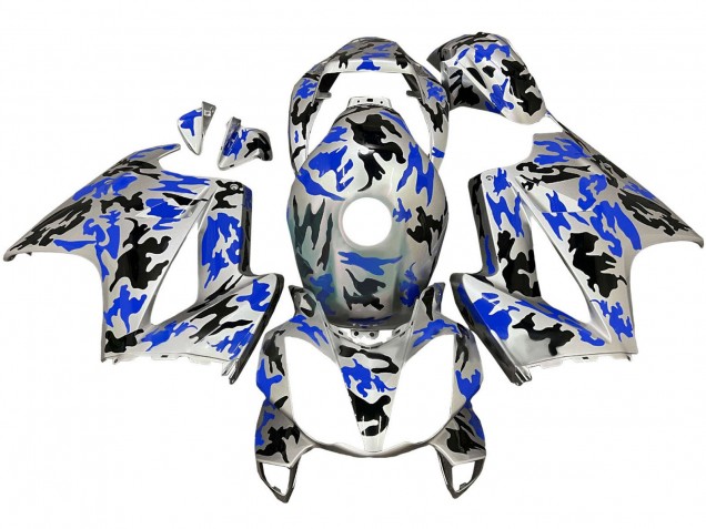 2002-2013 Honda VFR 800 Motorcycle Fairings - Silver Black Blue Camouflage