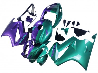 Custom 2002-2013 Honda VFR 800 Motorcycle Fairings - Purple Green
