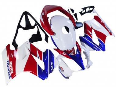 Custom 2002-2013 Honda VFR 800 Motorcycle Fairings - White Red Blue Motul
