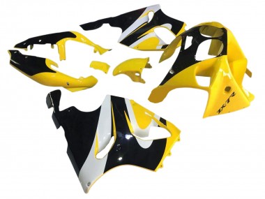 Custom 1996-2003 Kawasaki ZX7R Motorcycle Fairings - Yellow White Glossy Black