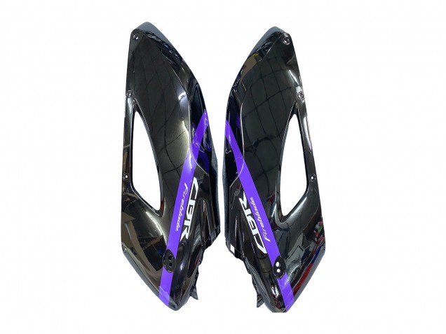 2004-2005 Honda CBR1000RR Motorcycle Fairings - Glossy Black Purple Stripe