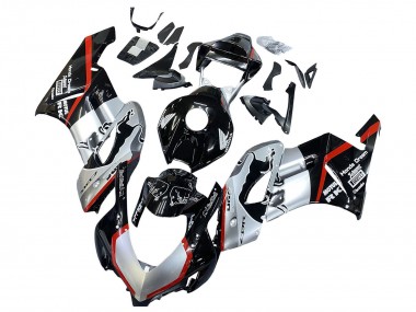 Custom 2004-2005 Honda CBR1000RR Motorcycle Fairings - Silver Glossy Black Red Stripe