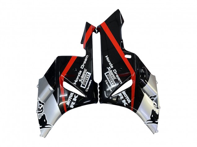 2004-2005 Honda CBR1000RR Motorcycle Fairings - Silver Glossy Black Red Stripe