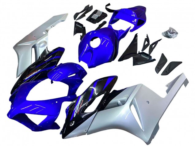 2004-2005 Honda CBR1000RR Motorcycle Fairings - Silver Blue Glossy Black