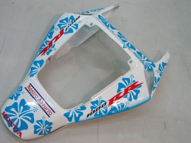 2004-2005 Honda CBR1000RR Motorcycle Fairings - White Blue Snow Nastro Azzurro 46