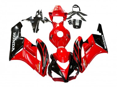 Custom 2004-2005 Honda CBR1000RR Motorcycle Fairings - Red Glossy Black Racing
