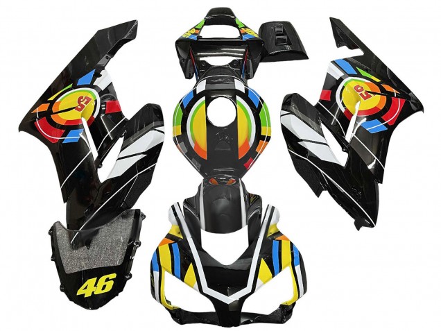 2004-2005 Honda CBR1000RR Motorcycle Fairings - Yellow Blue Red Glossy Black Color Wheel 46