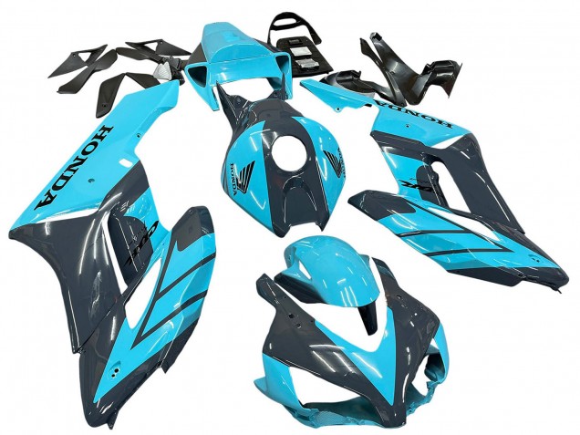 2004-2005 Honda CBR1000RR Motorcycle Fairings - Light Blue Glossy Black