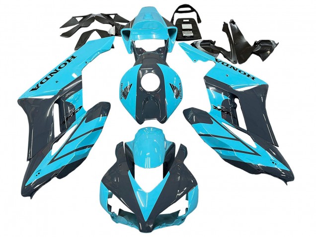 2004-2005 Honda CBR1000RR Motorcycle Fairings - Light Blue Glossy Black