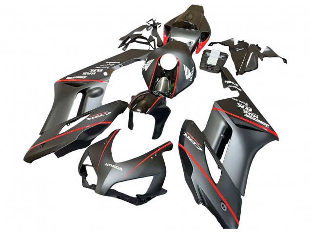 2004-2005 Honda CBR1000RR Motorcycle Fairings - Glossy Black Glossy Grey Red Stripe