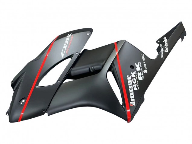 2004-2005 Honda CBR1000RR Motorcycle Fairings - Glossy Black Glossy Grey Red Stripe