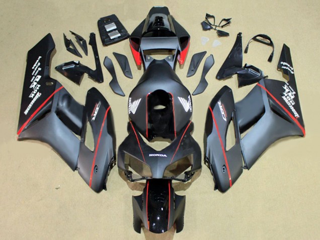 2004-2005 Honda CBR1000RR Motorcycle Fairings - Glossy Black Glossy Grey Red Stripe