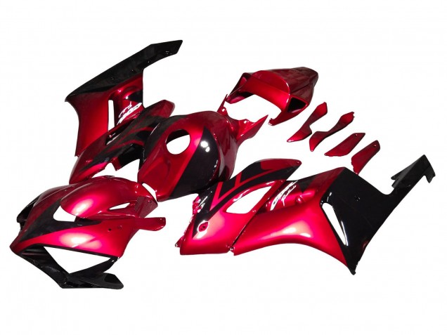 2004-2005 Honda CBR1000RR Motorcycle Fairings - Red Glossy Black Stripe