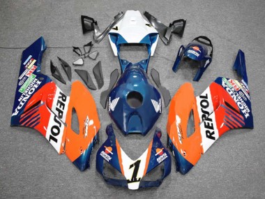 Custom 2004-2005 Honda CBR1000RR Motorcycle Fairings - Orange White Red Blue Repsol