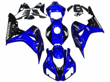 Custom 2006-2007 Honda CBR1000RR Motorcycle Fairings - Blue Glossy Black