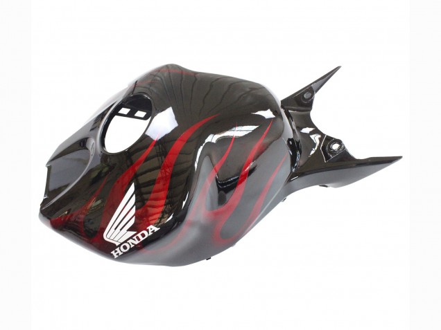 2006-2007 Honda CBR1000RR Motorcycle Fairing - Glossy Black Red Flame