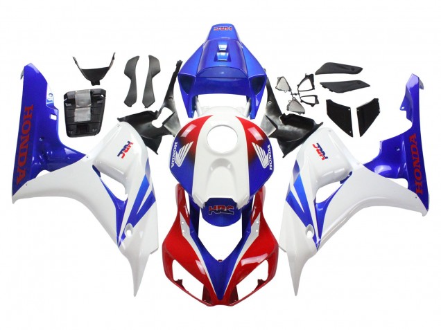 2006-2007 Honda CBR1000RR Motorcycle Fairing - White Red Blue HRC