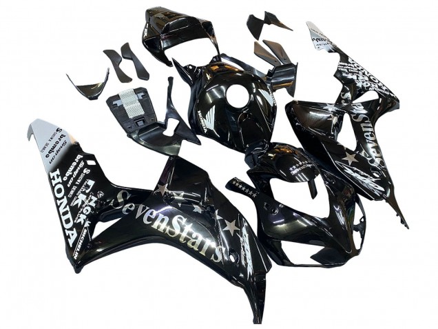 2006-2007 Honda CBR1000RR Motorcycle Fairings - Glossy Black Gold SevenStars