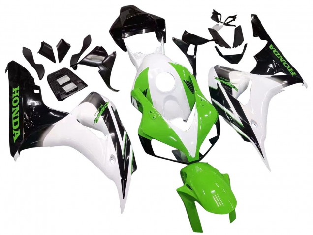 2006-2007 Honda CBR1000RR Motorcycle Fairing - White Green Glossy Black