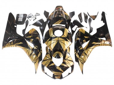 Custom 2006-2007 Honda CBR1000RR Motorcycle Fairings - Gold Glossy Black