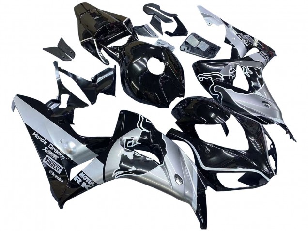 2006-2007 Honda CBR1000RR Motorcycle Fairings - Silver Glossy Black Red Bull