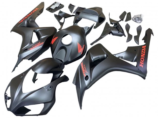 2006-2007 Honda CBR1000RR Motorcycle Fairings - Matte Black Red Decals